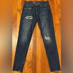 Mossimo Denim Boyfriend Garçonne Distressed slim straight Jeans 00 24 Blue
